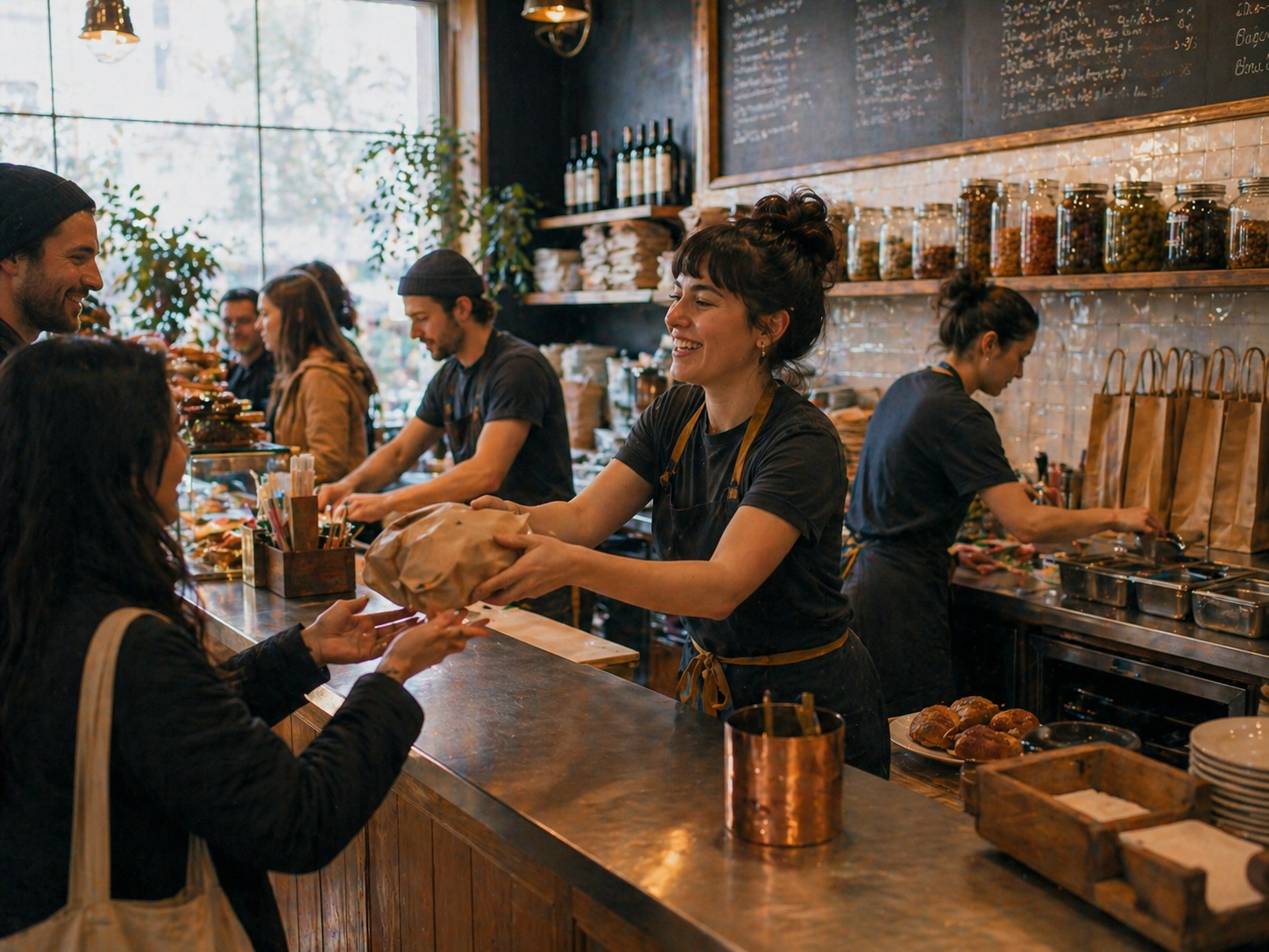 Tap-to-order tablet at a counter